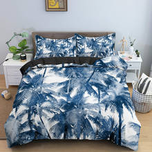 Juego de ropa de cama con hojas Tie-dye, edredón con funda de almohada, tamaño individual, Queen y King, 2/3 unidades 2024 - compra barato
