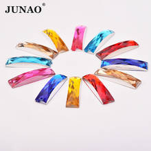 JUNAO 7*26mm Mix Color Rectangle Crystals Sew On Rhinestones Flat Back Stones Sewing Strass For Needlework 2024 - buy cheap