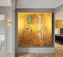 Abstract Canvas Painting Gold Large Abstract Painting Living Room Wall Art Painting Oversize Painting Yellow Oil Paintings 2024 - buy cheap