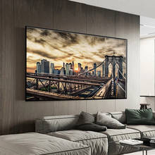 Modern Architecture Brooklyn Bridge Landscape Poster Canvas Decorative Wall Art Picture Living Room Wall Art Prints 2024 - buy cheap