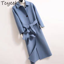 Tcyeek Winter Coat Women Clothes 2020 Fashion 90% Wool Long Jacket + Belt Ladies Elegant Autumn Coat Female Casaco Hiver 10hSKv 2024 - buy cheap