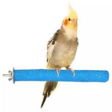 1PCS Random Color Bird Perch Stand Platform Wood Rough Surface Birds Paw Grinding Perch Standing Parrot Toy Pet Products 2024 - buy cheap