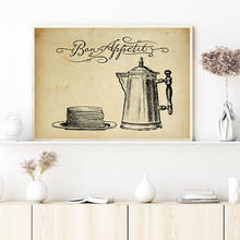 Bon Appetit-pintura en lienzo para pared de cocina, carteles e impresiones Vintage de estilo francés, imágenes decorativas para restaurante y comedor 2024 - compra barato