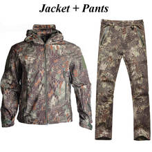 TAD Softshell Men Fleece Jacket and Pants Waterproof Camouflage Hunting Clothes Tactical Hiking Jacket Windbreaker 2024 - buy cheap