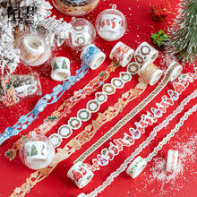 Цветная декоративная клейкая лента для рождественской вечеринки, снеговик, Маскировочная Васи-лента, сделай сам, скрапбукинг, стикер, этикетка, канцелярские принадлежности 2024 - купить недорого