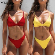 Summer Beach Wear Swimsuit Biquini Sexy Solid Triangle Swimwear Women High Waist Bathing Suit 2020 Bikini Set 2024 - buy cheap