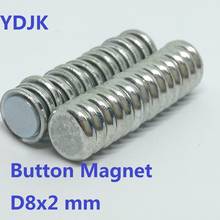 20PCS/LOT Button Magnet 8*2 Rare-earth Neodymium Strong Permanent  Disc Magnets 8x2 for BOX one side with iron cap 2024 - buy cheap