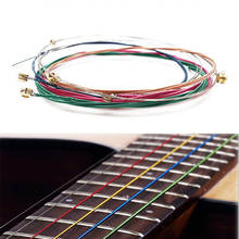 Cordas com as cores do arco-íris para violão, 6 peças, cores variadas, para violão clássico, folk 2024 - compre barato