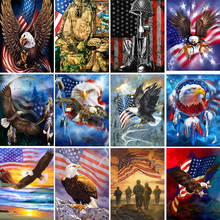 5D DIY Diamond Painting Kits American Flag Eagle Full Round With AB Drill Diamond Rhinestone Embroidery Home Decoration Mosaic 2024 - buy cheap