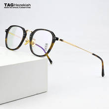 Armação de óculos ótico de acetato, armação quadrada masculina 2020, vintage, para óculos de grau para miopia, feminino e retrô, 1296 2024 - compre barato