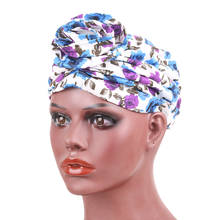 Turbante feminino de algodão com estampa africana, touca para quimioterapia, turbantes 2024 - compre barato