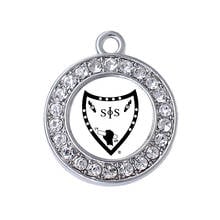 Hot enamel mirror swing phi swing social fellowship logo label crystal charm for university society jewelry metal pendant 2024 - buy cheap