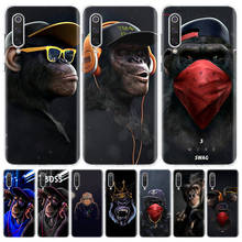 Funny Thinking Monkey With Headphone Phone Case for Xiaomi Redmi Note 10 10S 9 9S 8 8T 11 11S 11T 7 9T 9A 9C 8A 7A Pro Soft 2024 - buy cheap