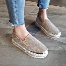 Women Flats Crystal Ladies Glitter Bling Loafers Flat Platform Fashion Woman Spring Casual Moccasins Female Shoes 2021 2024 - buy cheap