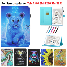 Cute Pattern Leather Case For Samsung Tab A 8.0 Cover SM-T290 SM-T295 Tablet For Galaxy Tab A 8.0 2019 T295 Tiger Case Fundas 2024 - buy cheap