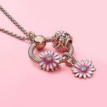 2020 new 100% 925 Sterling Silver 1:1 spring pink girl heart piercing Daisy series letter O pendant pandora necklace lady 2024 - buy cheap