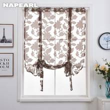 NAPEARL Short Curtains Modern Kitchen Sheer Valance Rod Pocket Tie Up Roman Door Living Room Tulle Organza 2024 - buy cheap
