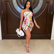 2020 New Arrival Famous Brand Dress Luxury Print Ruched Slash Neck Strapless Summer Sexy Mini Dress Vestidos 2024 - buy cheap