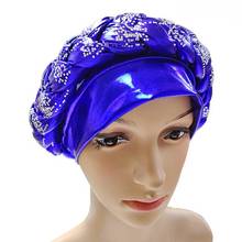 2021 Female Turban Caps Cross Ready To Wear Headscarf Bonnet Arab Head Wraps African Women Braid Turbans Auto Gele Headties 2024 - buy cheap