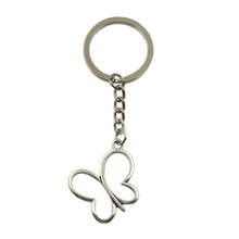 Factory Price Hollow Butterfly Pendant Key Ring Metal Chain Silver Color Men Car Gift Souvenirs Keychain Dropshipping 2024 - buy cheap