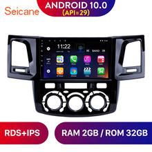 Seicane 9 "Android 10,0 автомобильный радиоприемник с навигацией GPS блок плеер для 2008-2014 Toyota Fortuner/Hilux Руководство A/C левый привод RDS 2024 - купить недорого