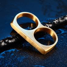 Игрушка Спорт EDC панк двойной палец титановое кольцо ручные инструменты Самозащита кольцо из нержавеющей стали Личная безопасность кольца безопасности 2024 - купить недорого