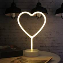 Creative LED Neon Light Sign Heart Table lamp Wedding Party Decoration Neon Lamp Valentines Day Home Decor Night Lamp Gift 2024 - buy cheap