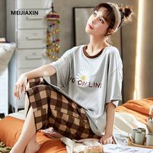 Summer Pajamas For Women Knitted Cotton Sleepwear Short Sleeve Pajama Sets Casual Soft M-3XL Female Homewear Clothing 2024 - buy cheap