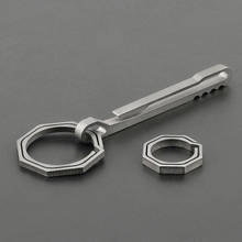 3Pcs/Set Titanium Alloy Keychain Mini Rattlesnake Octagon Ring EDC Outdoor Tools 2024 - buy cheap