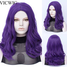 VICWIG-Peluca de cabello sintético para mujer, pelo largo y rizado, color morado, resistente al calor, color rosa 2024 - compra barato