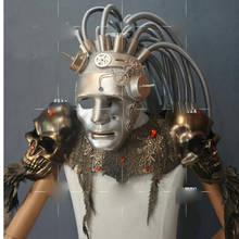 Máscaras de cosplay para fiesta de espectáculo, tocado Steampunk para Halloween, máscara para club nocturno, tecnología del futuro, espacio 2024 - compra barato