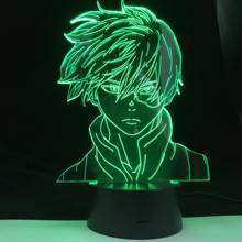 Academia Shoto Todoroki Face Anime My Hero Design Led Night Light Lamp for Kids Child Boys Bedroom Decor Acrylic Table Lamp Gift 2024 - buy cheap