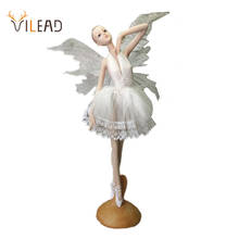 VILEAD Resin Ballet Dancer Figurine Creative Angel Miniatures Angel Fairy Statuettes Model Modern Crafts for Home Docor 2024 - buy cheap