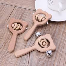 Baby Beech Wooden Rattle Teethers Montessori Toys Wooden Baby Rattle Teether    2024 - buy cheap