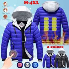 Winter Black Heated Jacket Men's USB Heated Cotton Padded Jacket Hooded Heavy Coat Snowsuit M-4xl Outdoor Fashion Tactical Vest 2024 - buy cheap