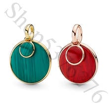 Abalorio de plata de ley 925 auténtica para mujer, colgante de cristal de Murano brillante, verde y rojo, compatible con collar Pandora, regalo, joyería artesanal 2024 - compra barato