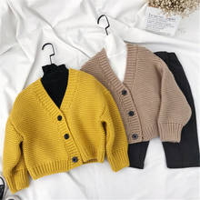 La ropa de los niños 2021 primavera y otoño nuevos niños y suéter cárdigan niñas Chaqueta estilo coreano de punto suéter de los niños de 2024 - compra barato