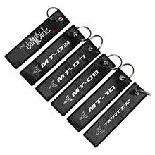 Embroidery Key Holder Chain Collection Keychain For Yamaha MT125 MT25 MT01 MT03 MT07 MT09 MT10 Motorcycle Embroidered Keyring 2024 - buy cheap