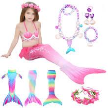 Traje de baño con cola de sirena para niñas, Bikini con aleta, monoaleta, para nadar 2024 - compra barato