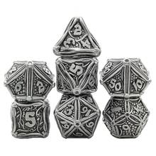 7pcs Heavy Duty Metal Dice Set Solid Polyhedral RPG Role Playing Game Dice Set d4 d6 d8 d10 d12 d20 2024 - buy cheap