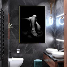 Black Nude Women Portrait Posters and Prints Canvas Painting Wall Art Pictures for Toilet Living Bath Room Home Decor No Frame 2024 - buy cheap