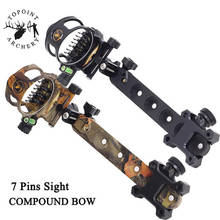 1pc Archery 7 pin Bow Sight Micro Adjust 0.019" Optic Fiber Retina Sight Fit Compound Bow Shooting Aiming Hunting Accessories 2024 - buy cheap