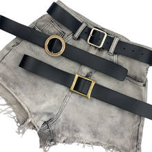 Cinturón de piel sintética para mujer, cinturón con hebilla cuadrada de Color sólido, moda coreana, nuevo, envío gratis 2024 - compra barato