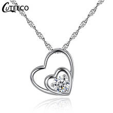 CUTEECO Classic Love Heart Shape Pendants Necklaces Women Simple Zircon Charm Necklace Wedding Jewelry collares de moda 2019 2024 - buy cheap