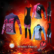 2022 Women Warm Winter Cycling Jersey Set Thermal Fleece Bicycle Clothes MTB Dress Female Road Bike Clothing Suit Uniform Blouse 2024 - buy cheap