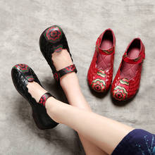Tilocow-zapatos planos hechos a mano para mujer, calzado informal de cuero genuino, estilo romano, Mary Janes, para primavera y otoño 2024 - compra barato