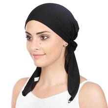 Chapéu de turbante chapéu de turbante feminino chapéu de turbante lenço envoltório câncer bandanas acessórios para o cabelo 2024 - compre barato