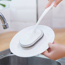 Cepillo de limpieza plegable, utensilio de esponja para lavar platos, mango largo, fuerte, para cocina casera, 1 ud. 2024 - compra barato