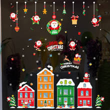 130x75 см Рождественский домашний Декор Санта-Клаус Наклейки ПВХ виниловые обои на стену/окно современный новогодний декор комнаты 2024 - купить недорого