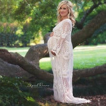 Women's Maternity Long Sleeve Lace Photography Fancy Dress photoshoot maternity Clothes for Pregnant Women vestidos maxi dress 2024 - buy cheap